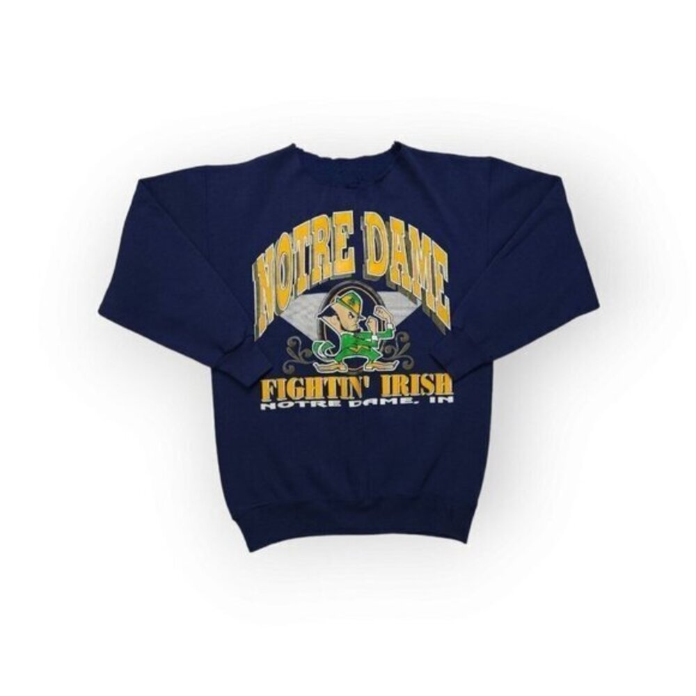 Vintage Notre Dame Sweatshirt 90s Fightin'‎ Irish Distressed Mens Medium